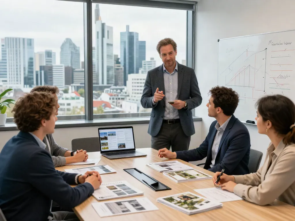 Professioneller Immobilienmakler in Frankfurt berät Kunden zu Immobilien, einzigartiges Beratungserlebnis.